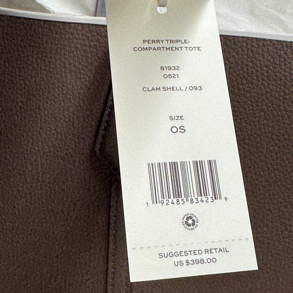 Tory Burch Perry Large Leather Tote – Clam Shell - Picture 9 of 9